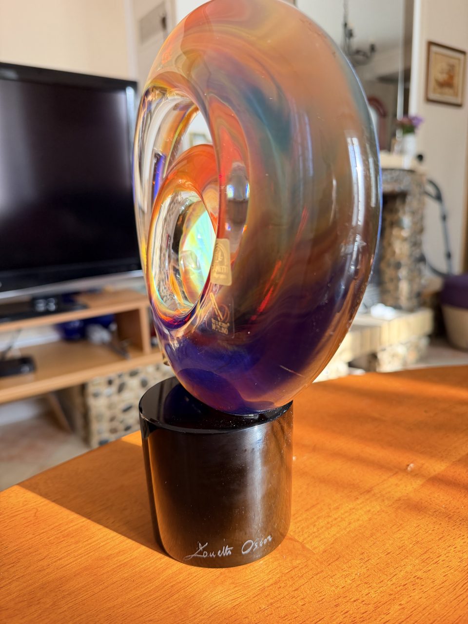 Zanetti Murano «Spirale» — скульптура «Спираль» из муранского стекла на чёрном о, фото 2